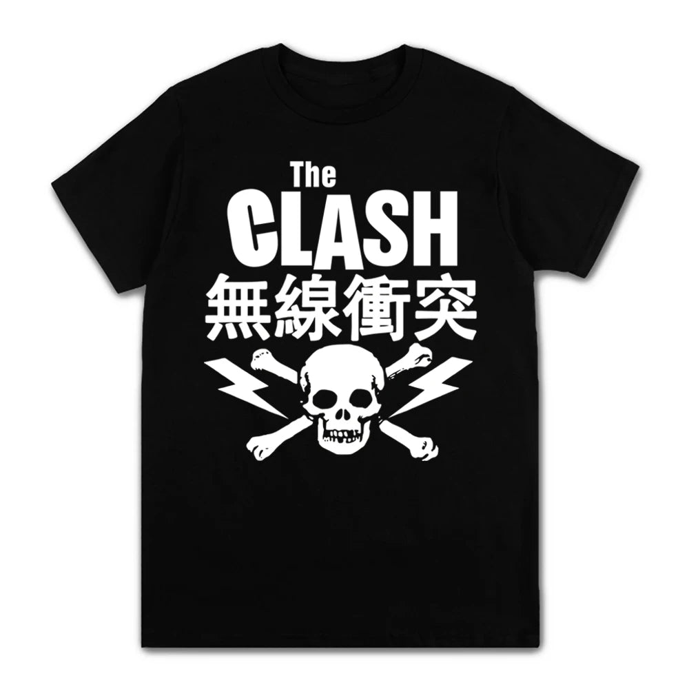 UK punk band t-shirt inspired by late 1970s British punk
Clash Japanese script
