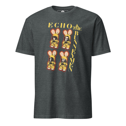 Echo & the Bunnymen graphic T-shirt front on dark heather cotton