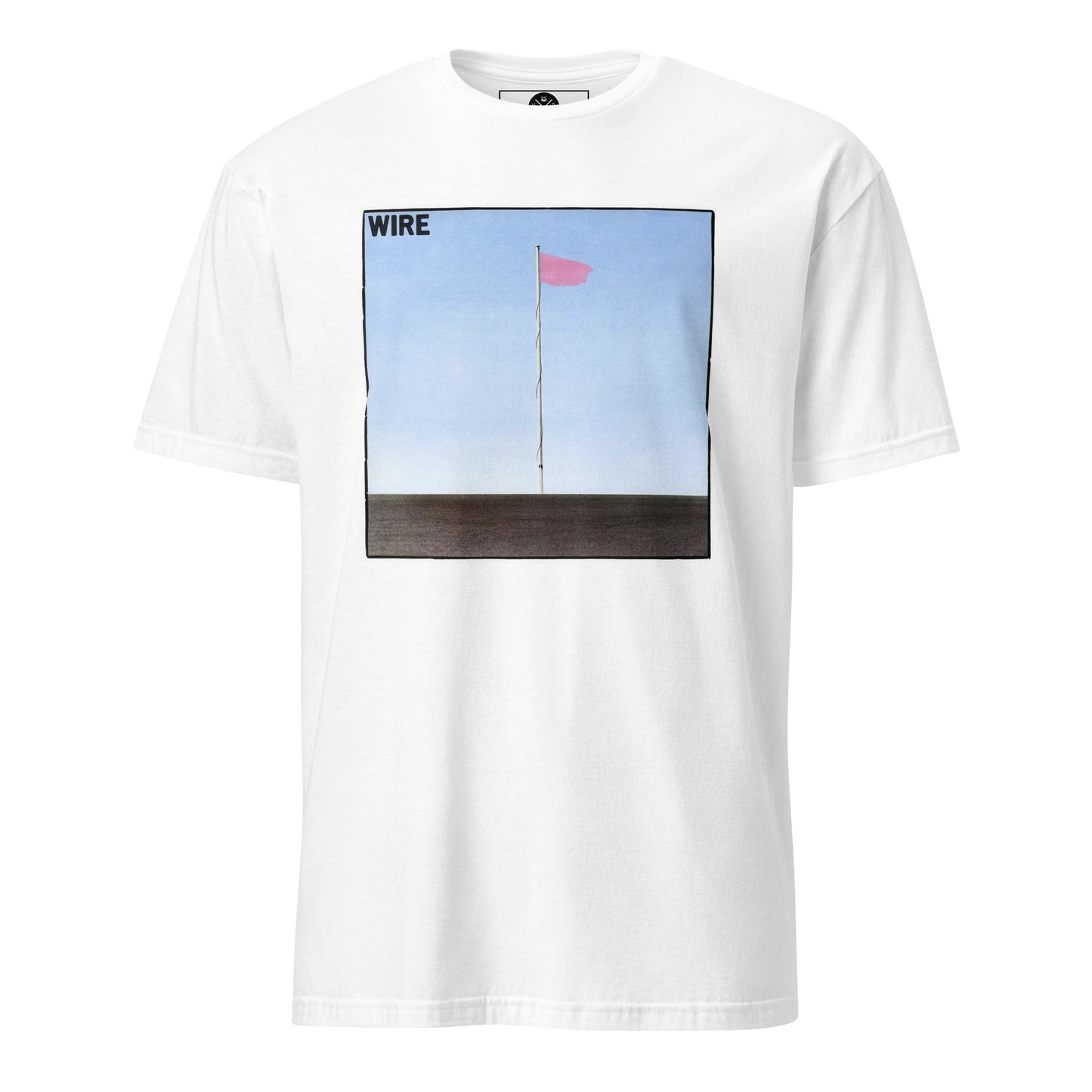 Wire Pink Flag graphic T-shirt front on white cotton