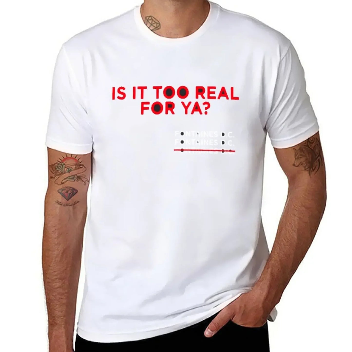 Fontaines DC : Is It Too Real For Ya?-T-Shirt White S5b44ced8046a45ac91d48e90239972cfL Vintage Sounds T-Shirts