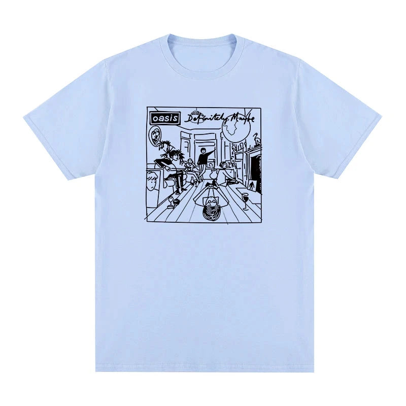 Oasis - Cartoon of Definitely Maybe Cover SKY BLUE Sa9262412a73f43ef90565ee3c9ef0b05p Vintage Sounds T-Shirts T-Shirt
