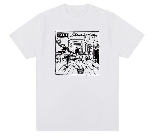 Oasis - Cartoon of Definitely Maybe Cover WHITE Scb1fd260433c4e1b8015b68367b8096eK Vintage Sounds T-Shirts T-Shirt