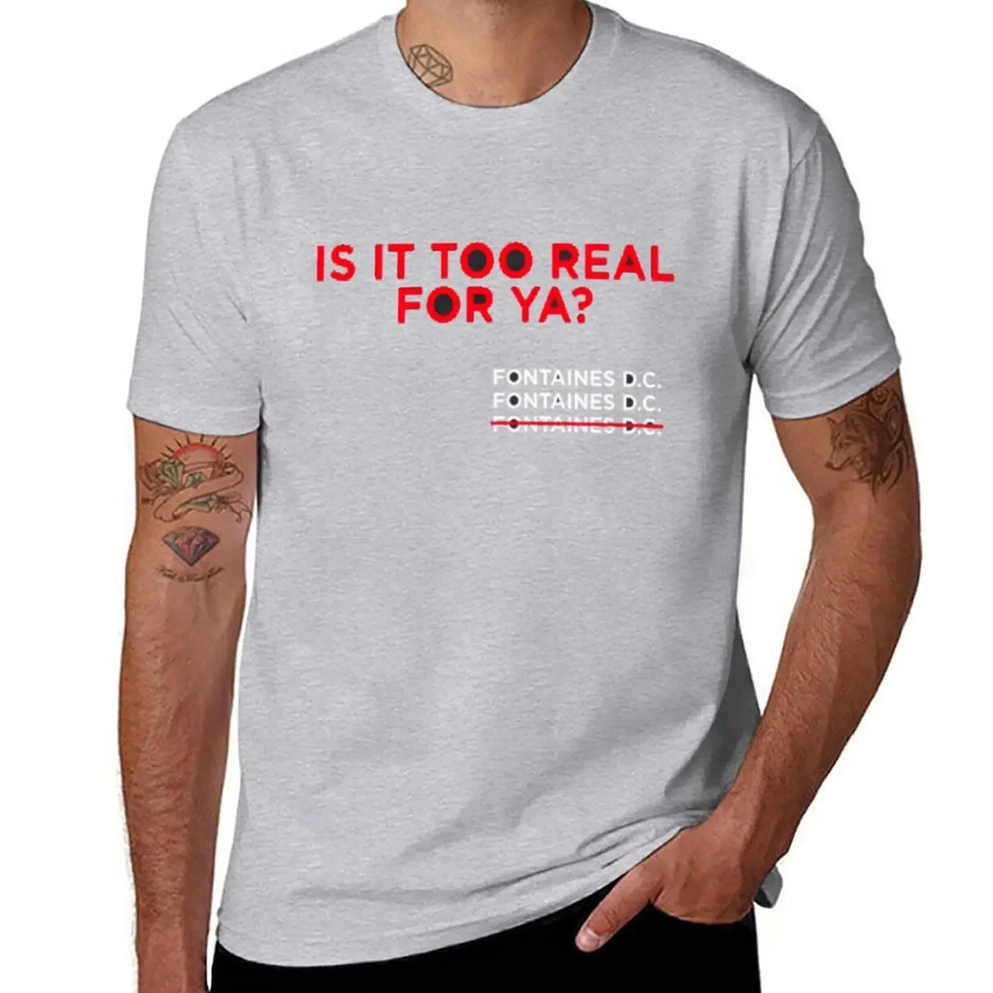 Fontaines DC : Is It Too Real For Ya?-T-Shirt Gray Se697d0cc5f2b419d953691f03f147c68E Vintage Sounds T-Shirts