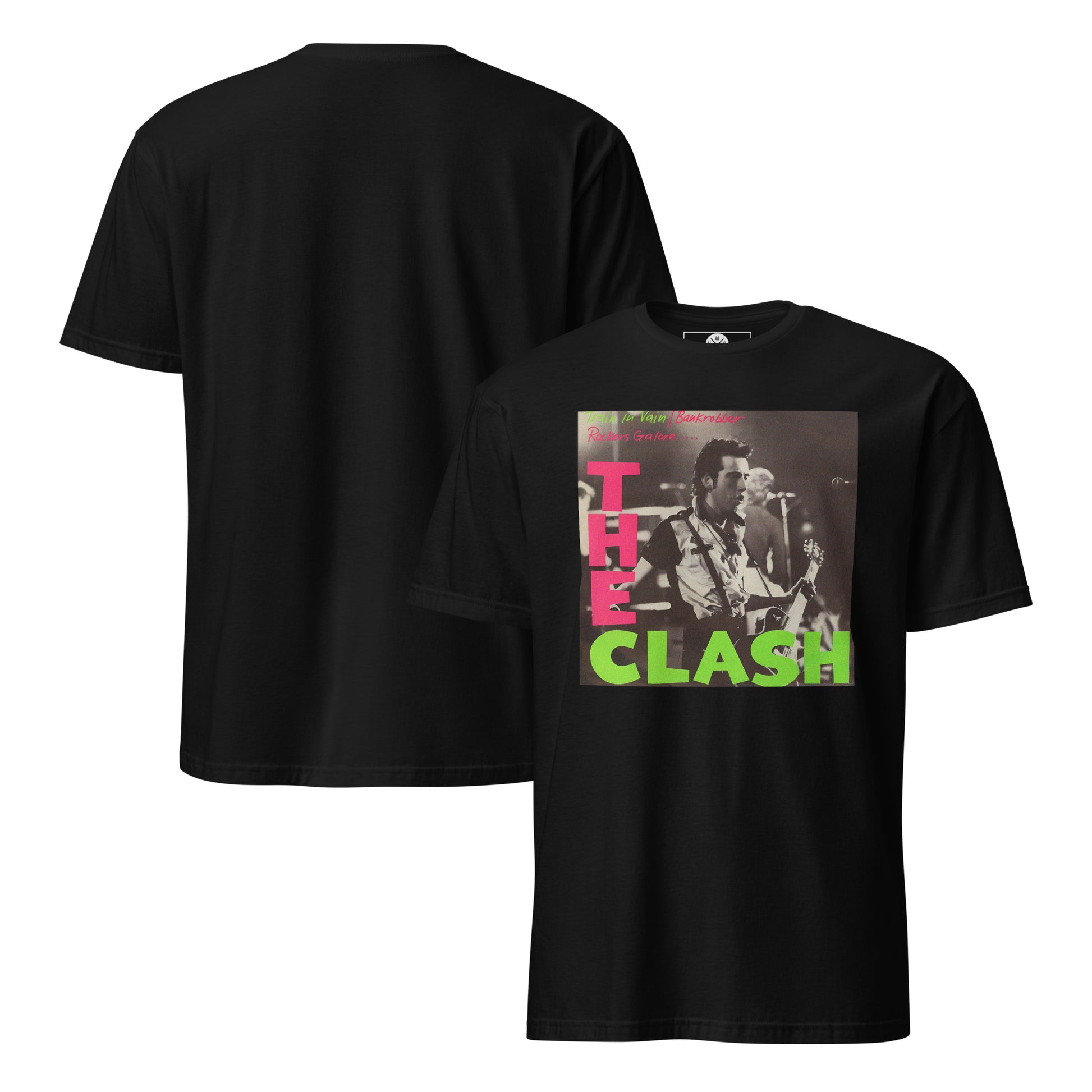 The Clash Train In Vain UK Tour T-Shirt featuring live performance artwork inspired by the London Calling era.