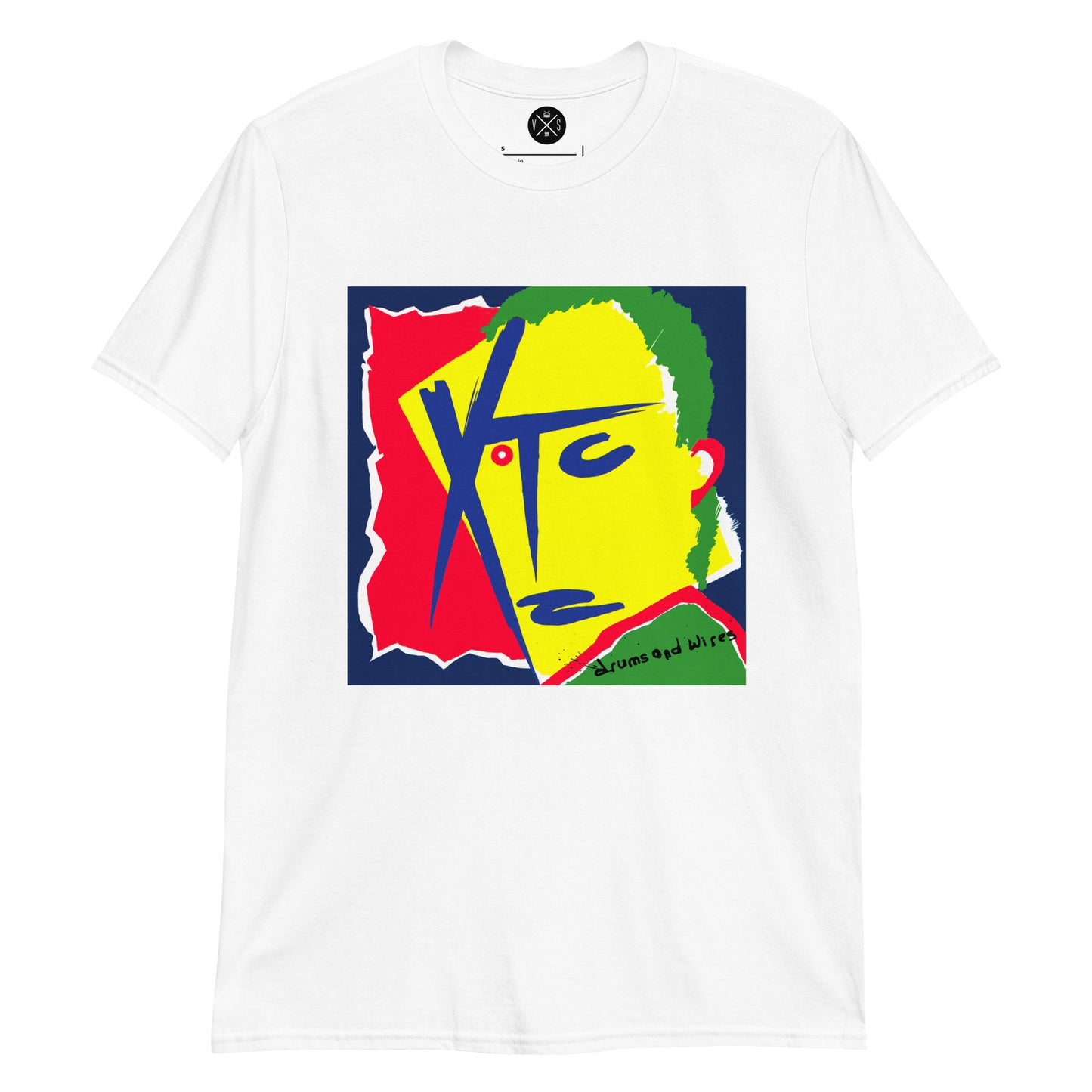 XTC Drums & Wires graphic T-shirt front on white cotton
