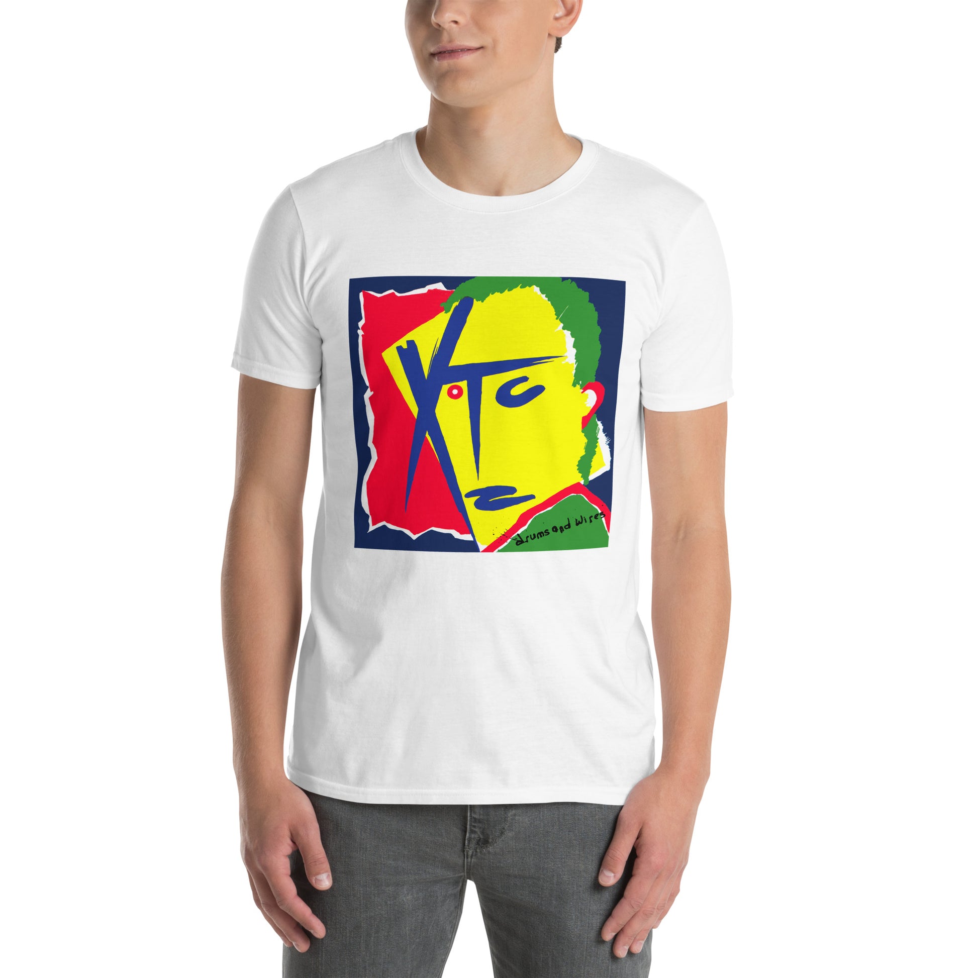 XTC Drums & Wires graphic T-shirt front on white cotton