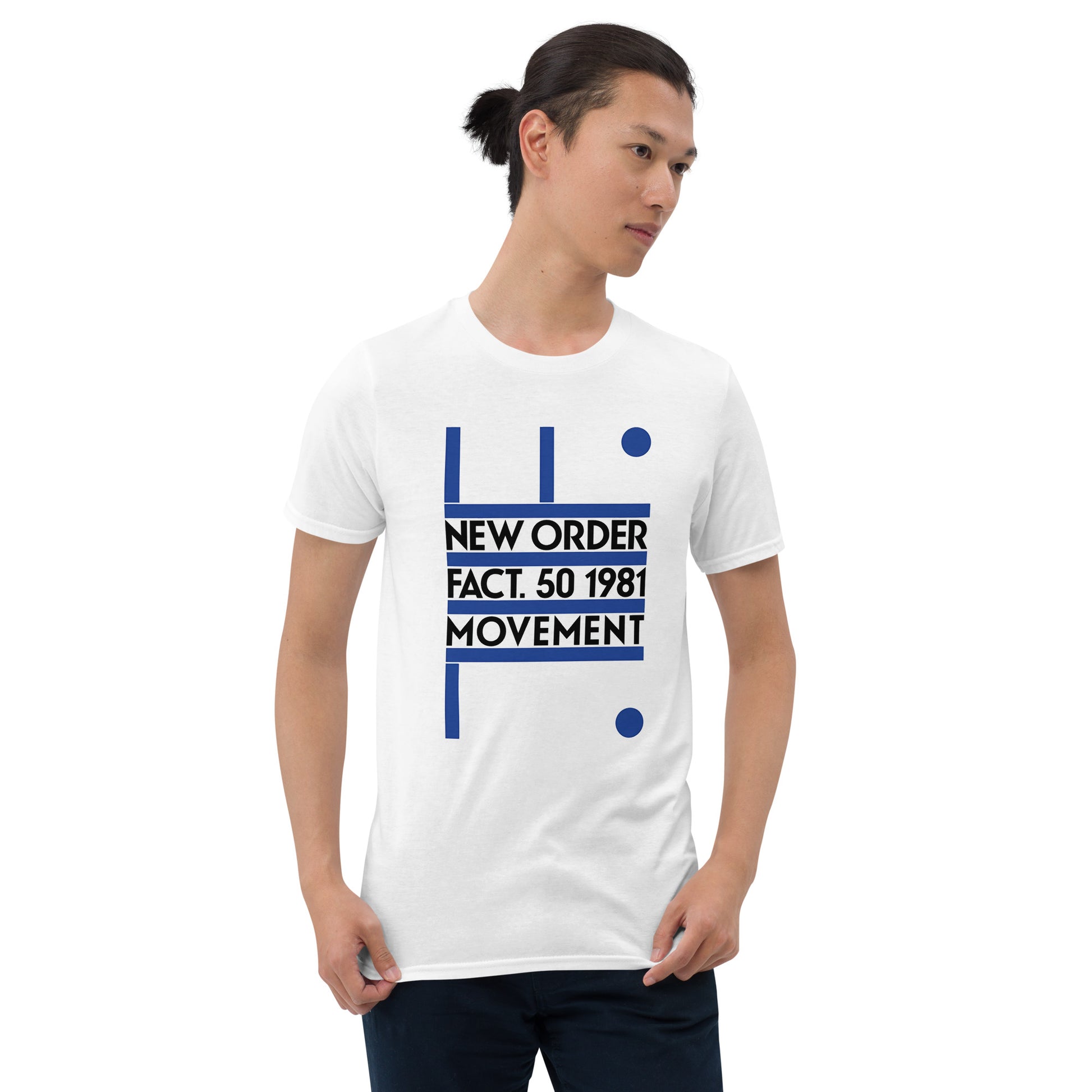 New Order Movement graphic T-shirt front on white cotton