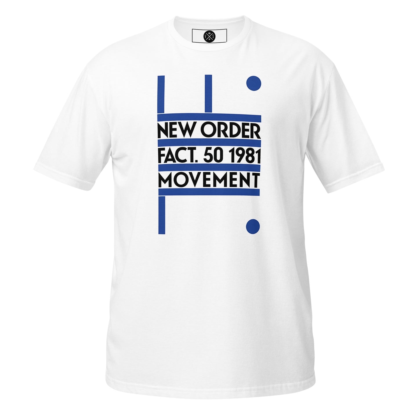 New Order Movement graphic T-shirt front on white cotton
